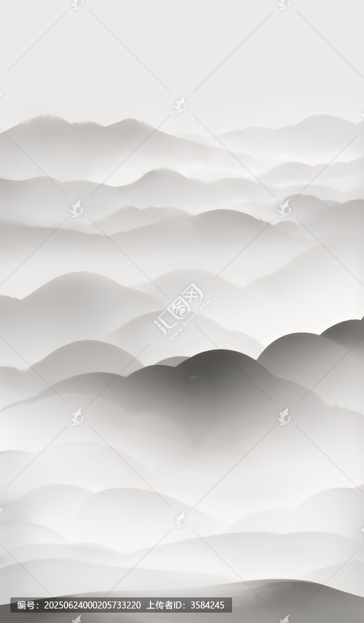水墨風格層疊山巒圖景