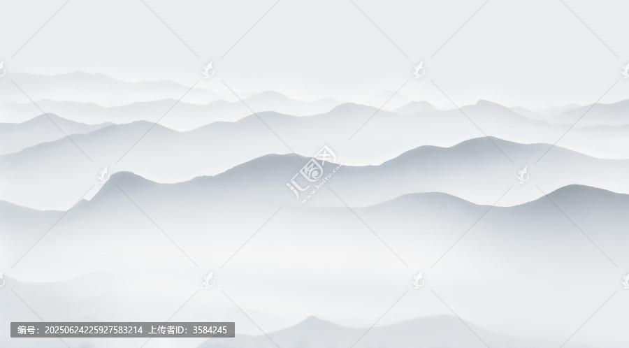 水墨風(fēng)格層疊遠(yuǎn)山背景