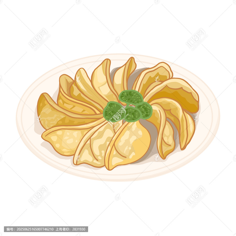 合肥美食三河米餃插畫