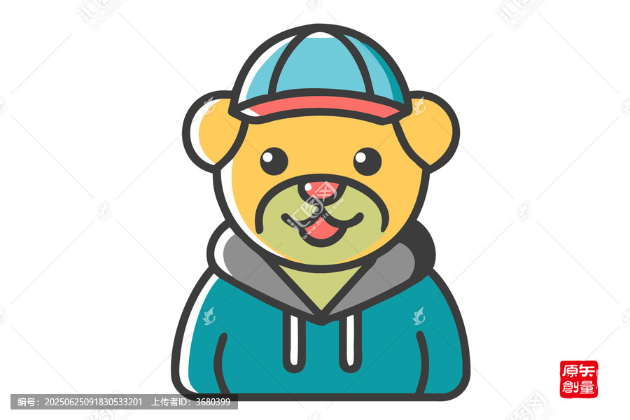 戴帽穿衛(wèi)衣的可愛(ài)小狗