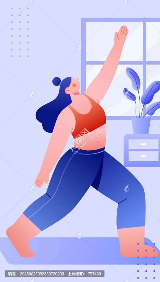 時尚美女人物室內(nèi)瑜伽