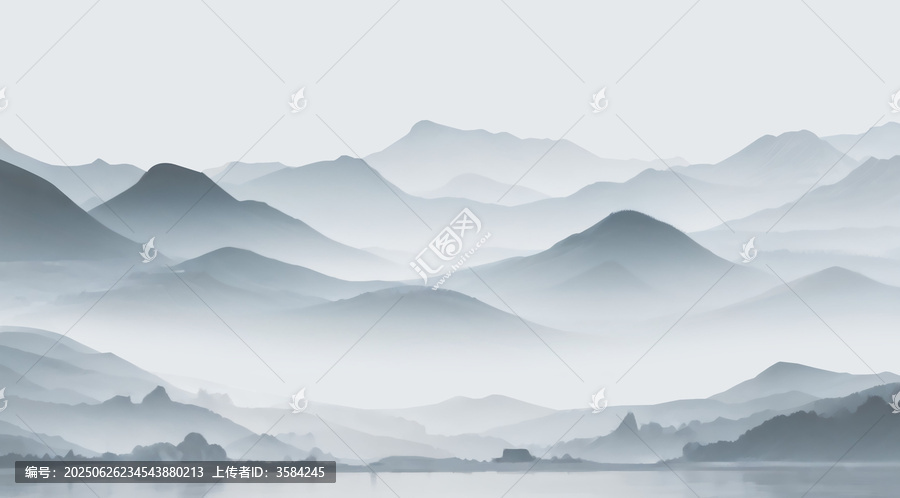 水墨意境山水風景圖