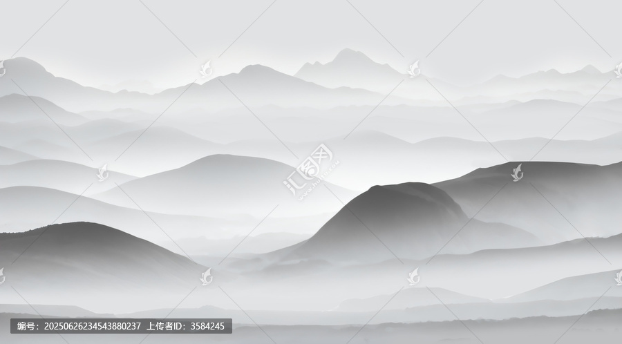 水墨風(fēng)格的層巒疊嶂美景