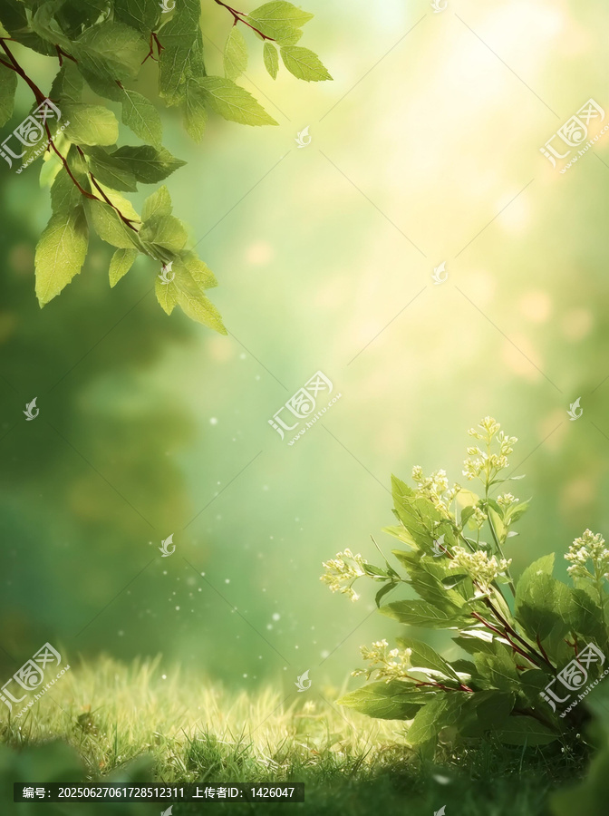 春日森林清新自然背景圖