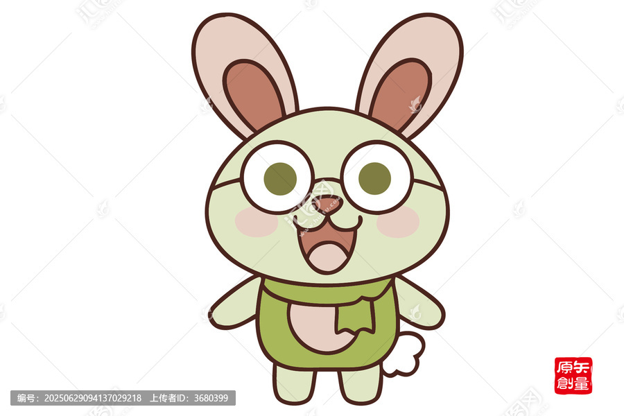 可愛卡通綠衣小兔子形象