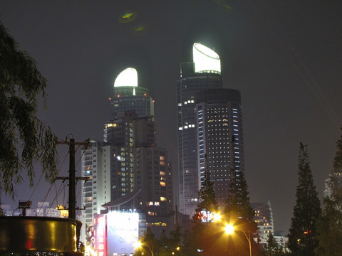 上海夜景 徐家汇港汇双座