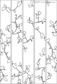 屏风背景花条类雕刻图