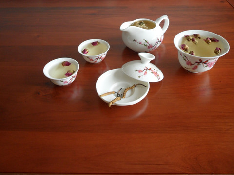 虫草 玫瑰花茶 茶具