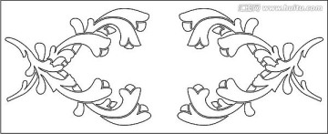 风背景花条类雕刻图