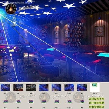 一整套酒吧KTV室内设计图纸CAD图纸效果图