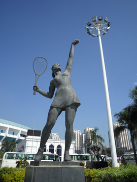 东方人体雕像 网球