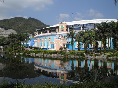 深圳海洋世界 海洋剧场 湖畔 湖边风景