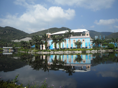 深圳海洋世界 海洋剧场 湖畔 湖边风景