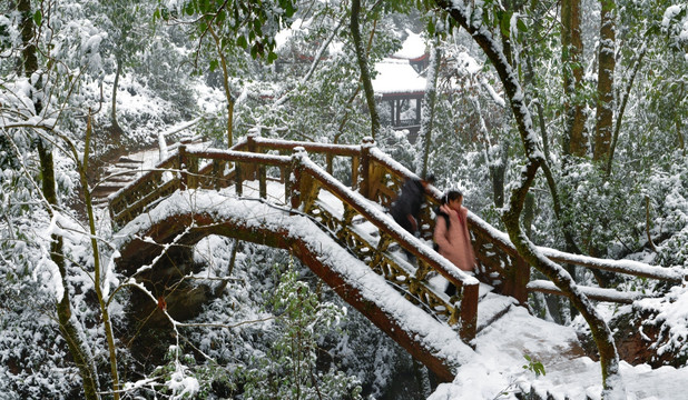 雪景天桥大画幅