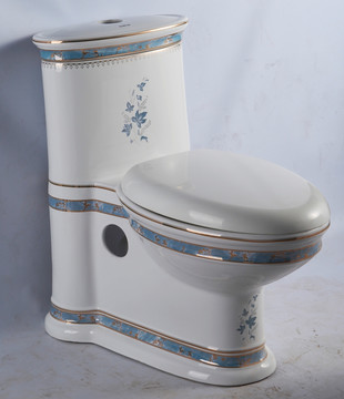 蓝石纹坐便器