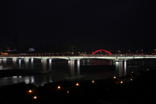 双桥夜影