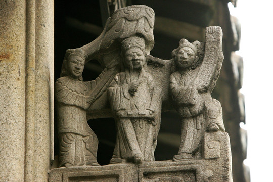 陈家祠 石雕廊柱饰