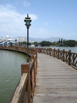 福州风景 左海栈道 左海 西湖风景