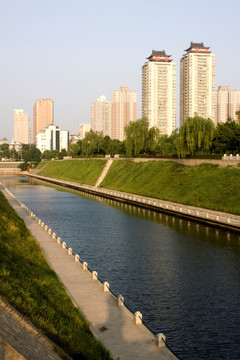 西安护城河南段景观