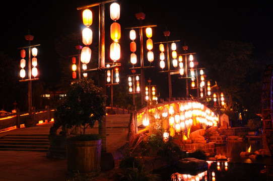 黄龙溪古镇夜景