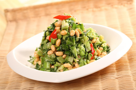 爆腌菜小黄豆