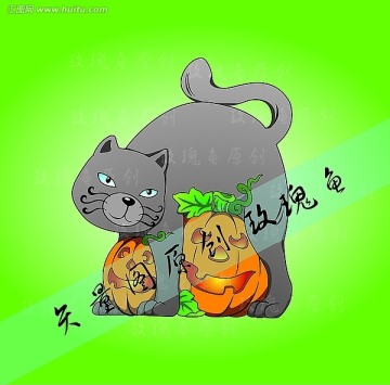 万圣节 黑猫 南瓜