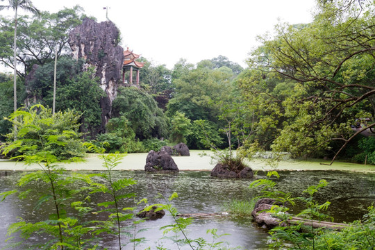 广西龙州 中山公园 湖泊