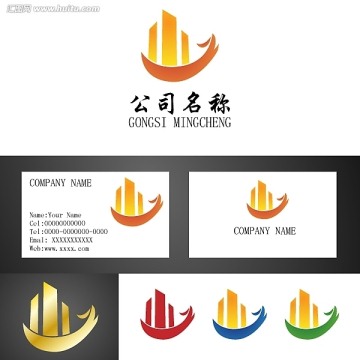 龙行建筑logo标志