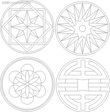 边花角化矢量雕刻图案