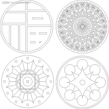 边花角化矢量雕刻图案