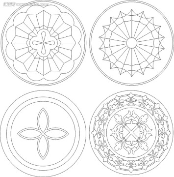 边花角化矢量雕刻图案