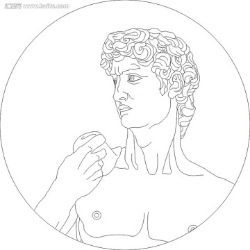 装饰画雕刻矢量图 大卫雕像