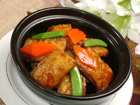 香焗鱼块煲