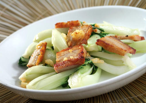 烧肉生炒奶白菜