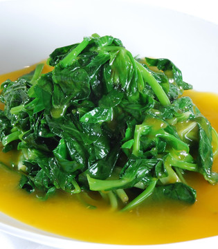 鸡汤南瓜汁扒豆苗