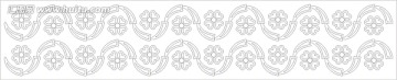 腰线雕刻图线条图矢量图 心形花瓣