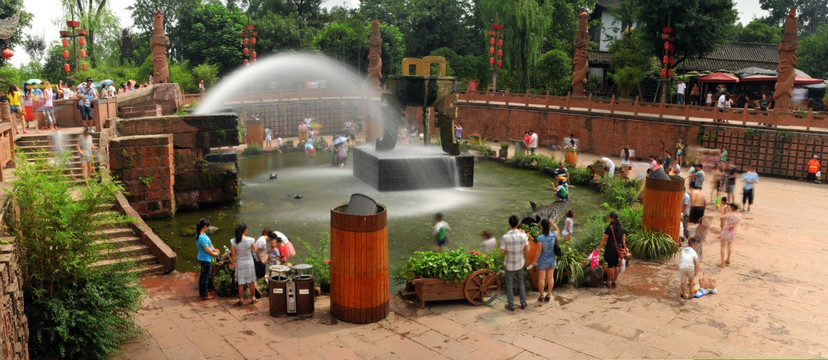 黄龙溪水景广场 玩水圣地