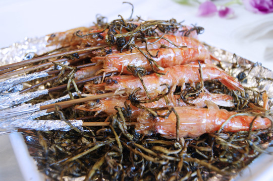 茶香烤虾