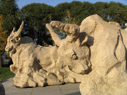 北京元大都城垣遗址公园 石雕