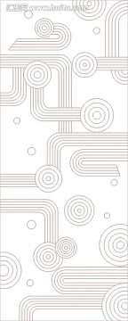艺术玻璃雕刻图矢量图线条图 同心圆