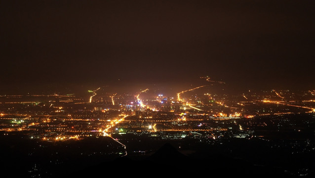 金华市区夜景全景