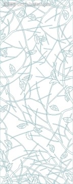 玻璃文化艺术玻璃雕刻图 抽象画 枝叶