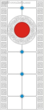 艺术玻璃雕刻图矢量图线条图 回纹 移门图案