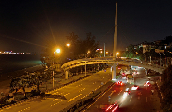 厦大白城天桥夜景