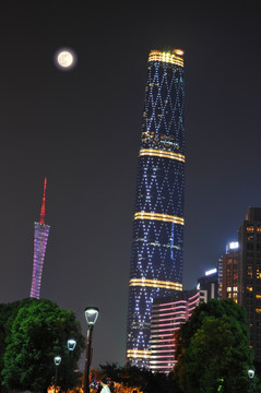 广州夜景 双子塔