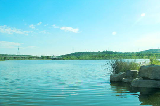永定河的莲石湖 园博会景观