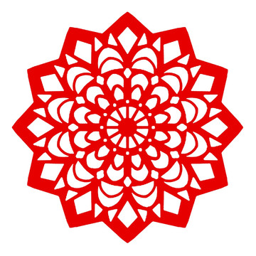 中国红蕾丝贴花