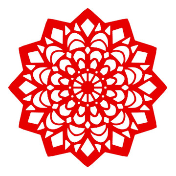 中国红蕾丝贴花