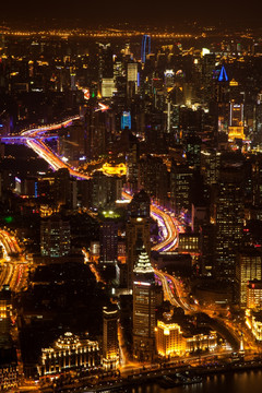 上海夜景灯河