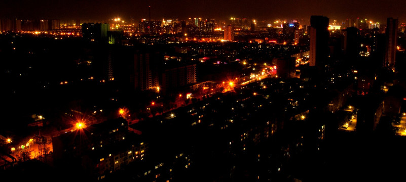 鸟瞰城市夜景